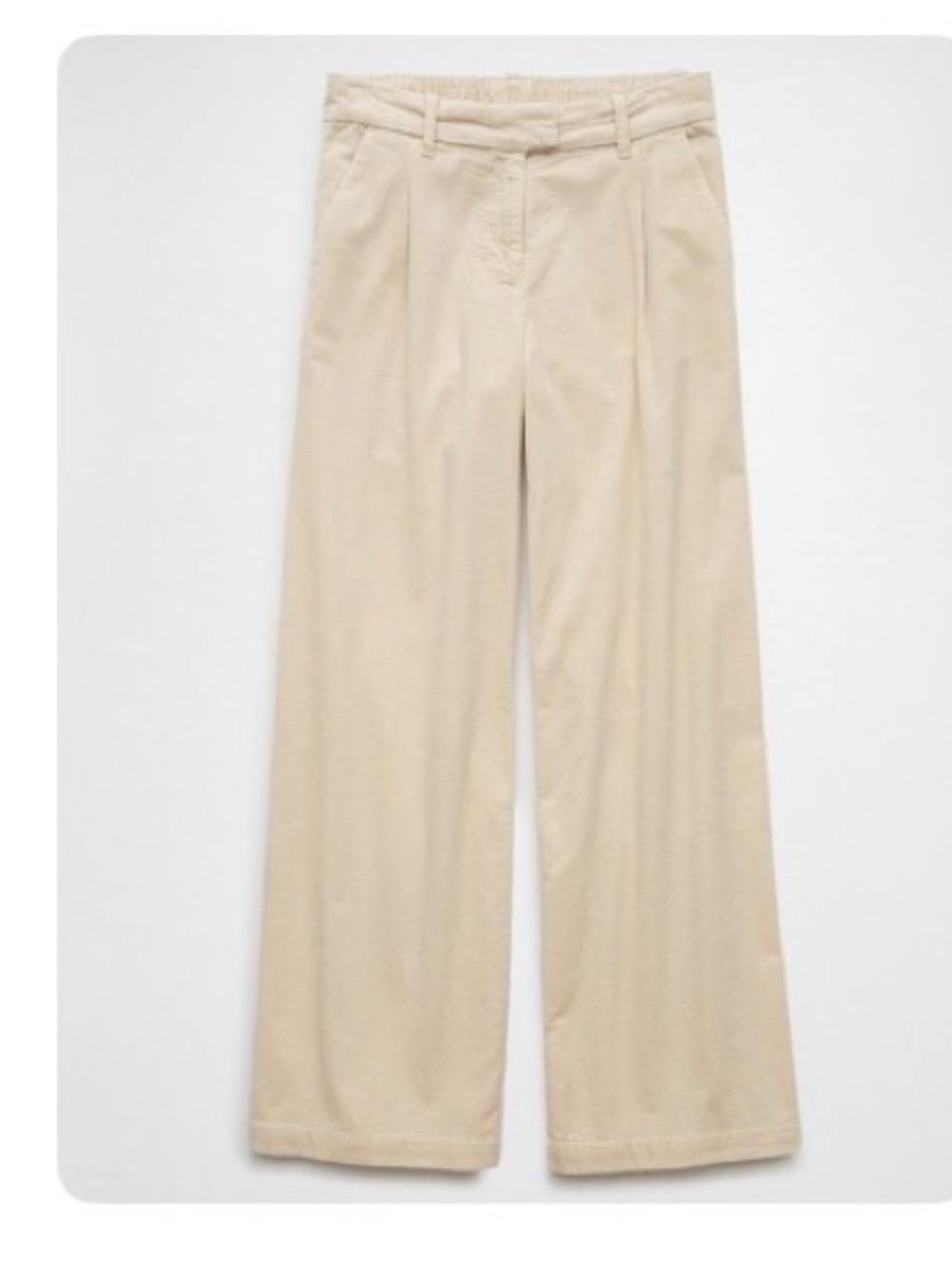 American Eagle Outfitters white corduroy Trousers stretch high waisted trouser